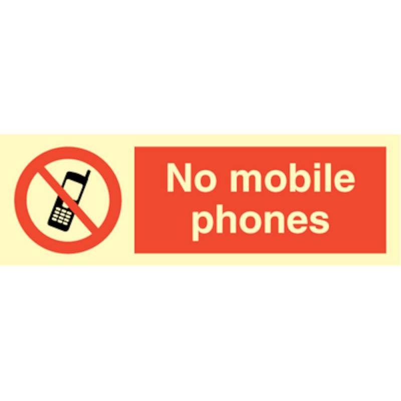 No Mobile Phones  - Selvklæbende Vinyl - 100 X 300 Mm - Jo Safety