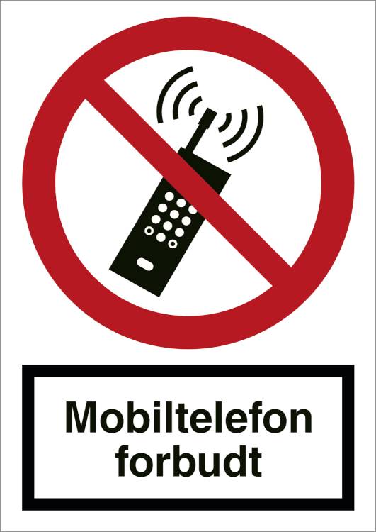 Mobiltelefon Forbudt - Refleks Alu. - 297 X 210 Mm - Jo Safety