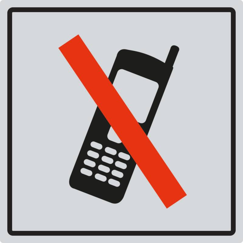 Mobiltelefon Forbudt - 1 Mm Rustfrit Stål - 150 X 150 Mm - Jo Safety