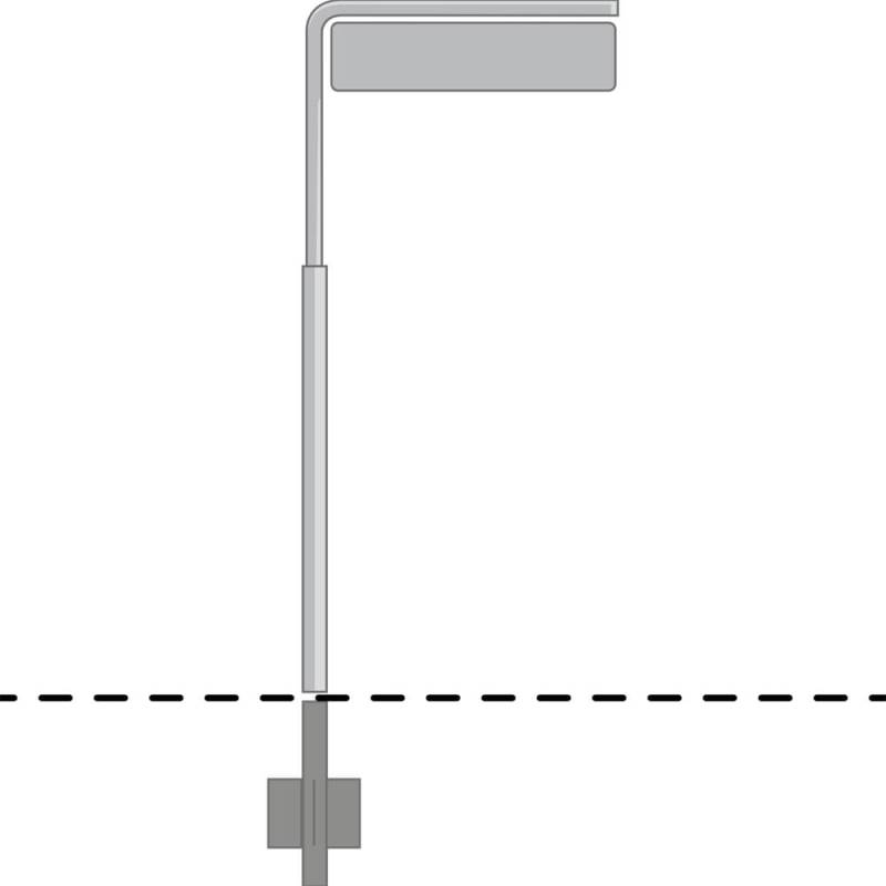 Vinkelstander Til 16x100 Cm Skilt - Varmgalvaniseret - H 220 Cm ø 60 Mm - Jo Safety