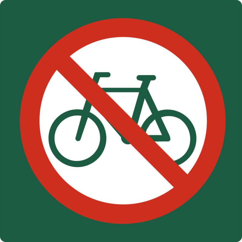 Naturstyrelsenskilt Cykling Forbudt Lakeret Aluminium 100 X 100 Mm Nsf02 - Jo Safety