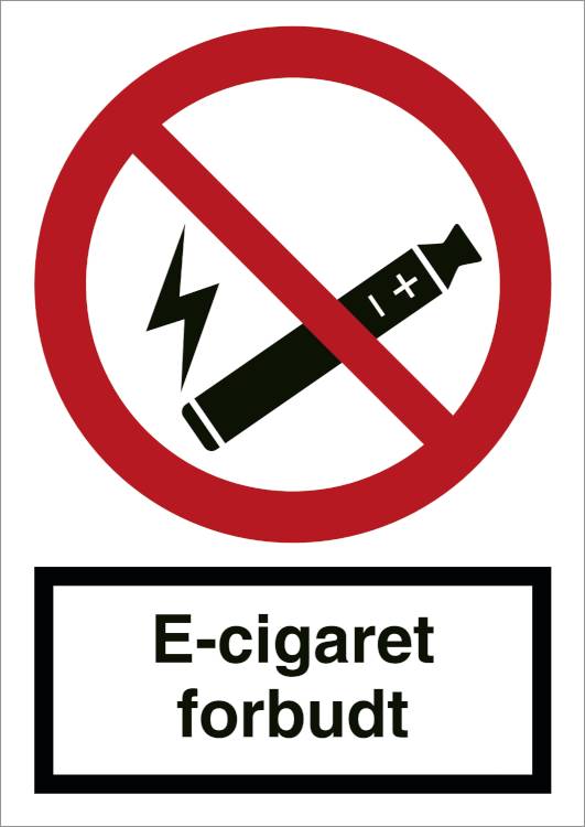 E-Cigaret Forbudt - Selvklæbende Vinyl - 210 X 148 Mm - Jo Safety
