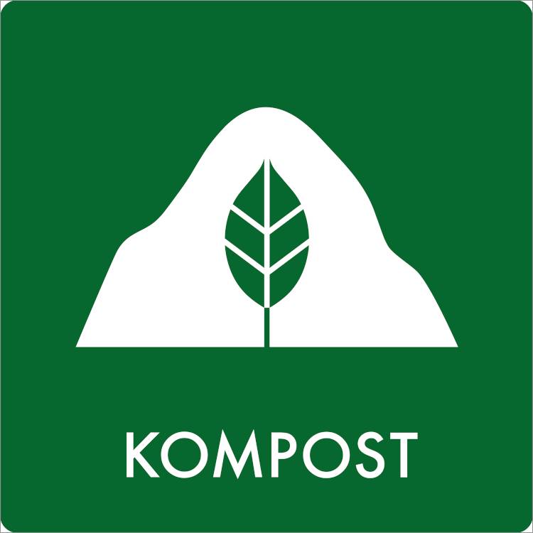 Affaldsskilt Kompost Selvklæbende Vinyl  240 X 240 Mm Af0002v240x240 - Jo Safety
