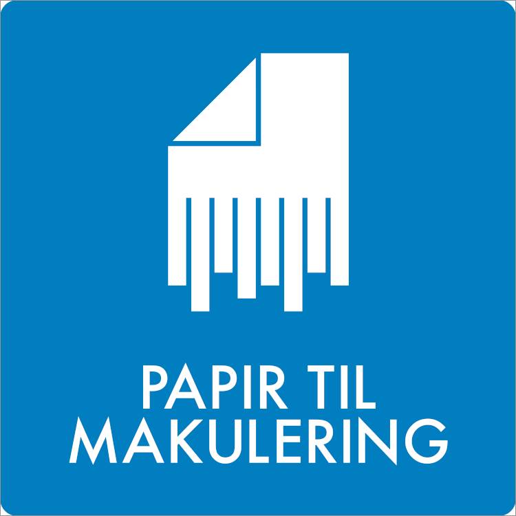 Affaldsskilt Papir Til Makulering Selvklæbende Vinyl  120 X 120 Mm Af0903v120x120 - Jo Safety