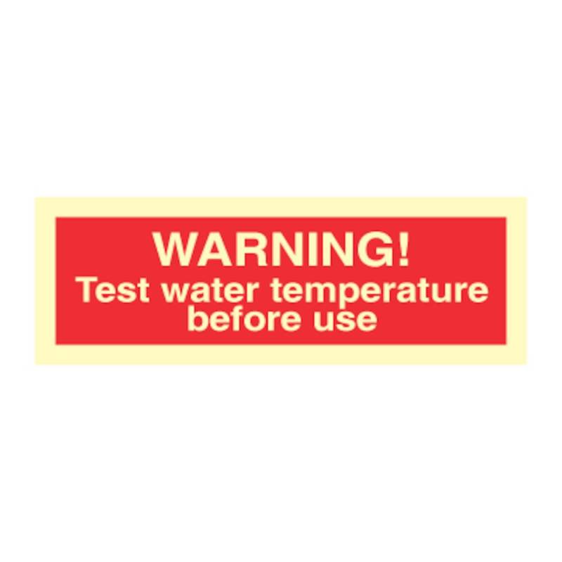 Warning! Test Water Temperature Before Use  - Plast - 100 X 300 Mm - Jo Safety