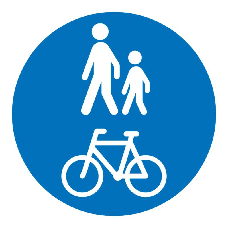Vejskilt D27 Fællessti Gående Og Cykler - 2 Mm Refleks Alu - ø 50 Cm - Dobbeltsidet - Jo Safety