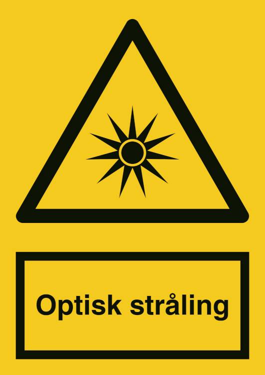 Advarselsskilt - Optisk Stråling - Plast - 148 X 105 Mm (a6) - Jo Safety