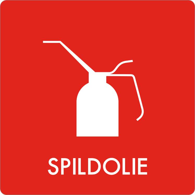 Affaldsskilt Spildolie, Selvklæbende Vinyl  180 X 180 Mm Af1813v180x180 - Jo Safety