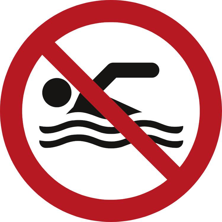 Skilt Svømning Forbudt - Plast - ø210 Mm - Jo Safety