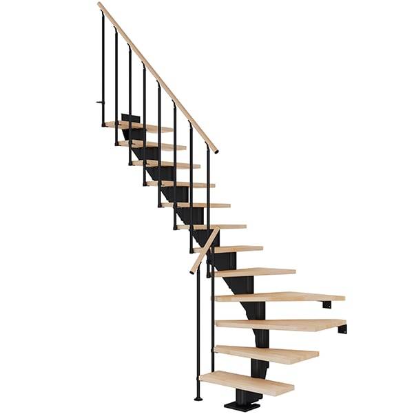 Dolle Hamburg Kvartsvingstrappe I Sort-Classic Ii-Olieret Bøg-75-11 - Lodret Højde Op Til 258 Cm
