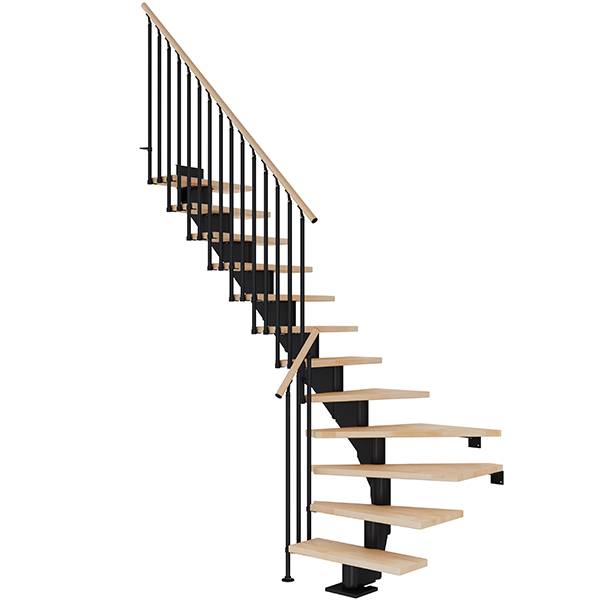 Dolle Hamburg Kvartsvingstrappe I Sort-Classic Iii-Olieret Bøg-75-11 - Lodret Højde Op Til 258 Cm
