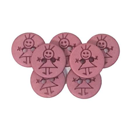 Plastknapper Til Pige - 18312-15 Mm-0002- Rosa