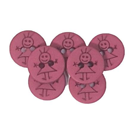Plastknapper Til Pige - 18312-15 Mm-0003- Fuchia