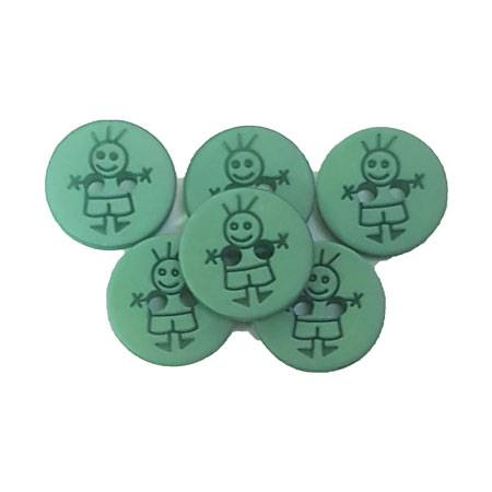 Plastknapper Til Drenge - 18313-15 Mm-0002- Grøn