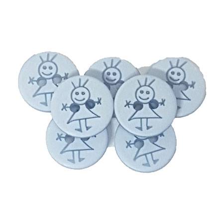 Plastknapper Til Pige - 18312-15 Mm-0008- L. Blå
