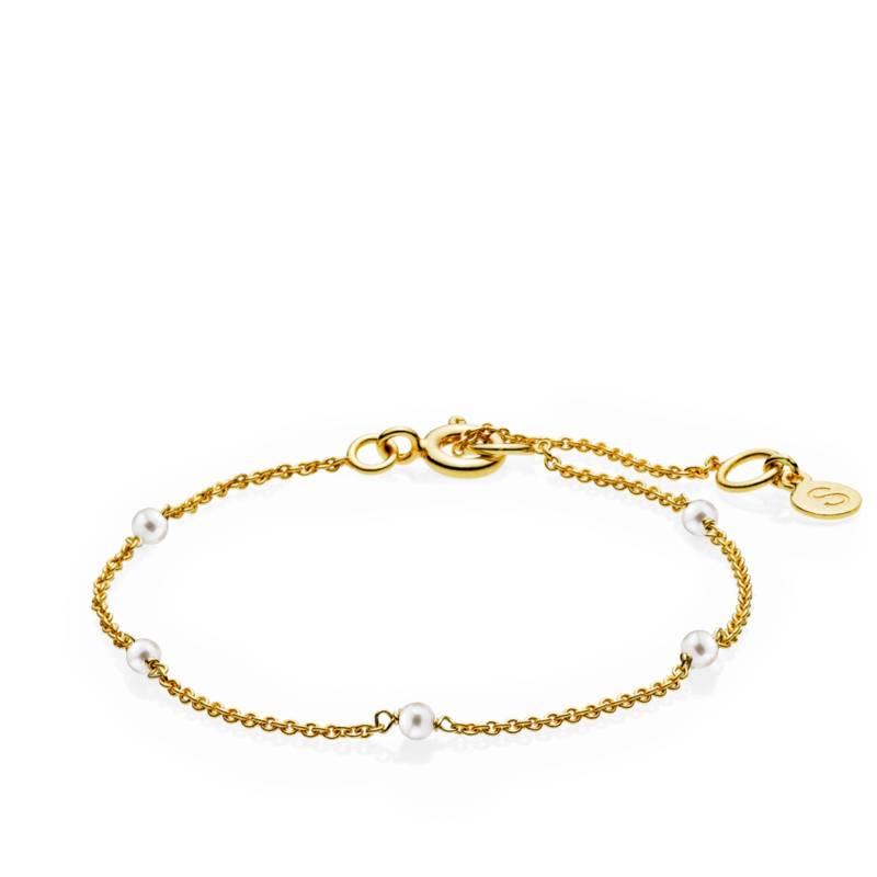 India - Armbånd Genbrugssølv & Hvid - Adjustable Length; 14,5 Or 18 Cm - Sistie Collection