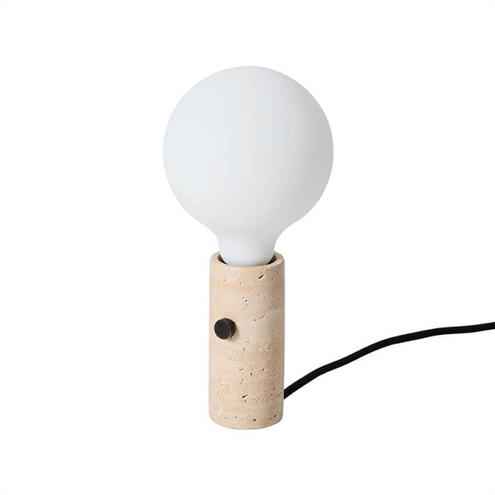 Core Pendel / Bordlampe, Creme Travertine - Made By Hand