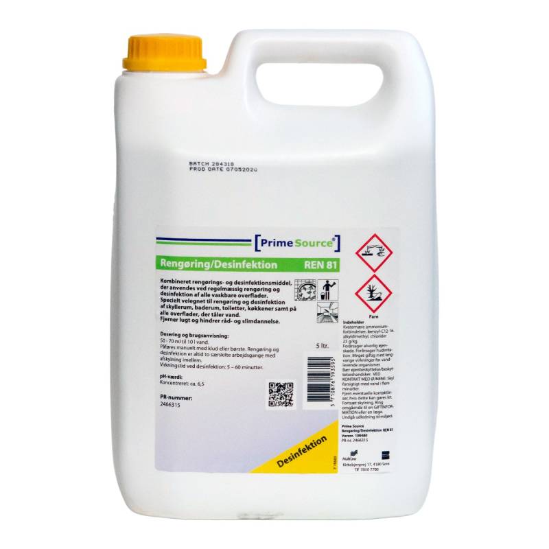 Prime Source Ren 81, Rengørings- Og Desinfektionsmiddel, 5 L