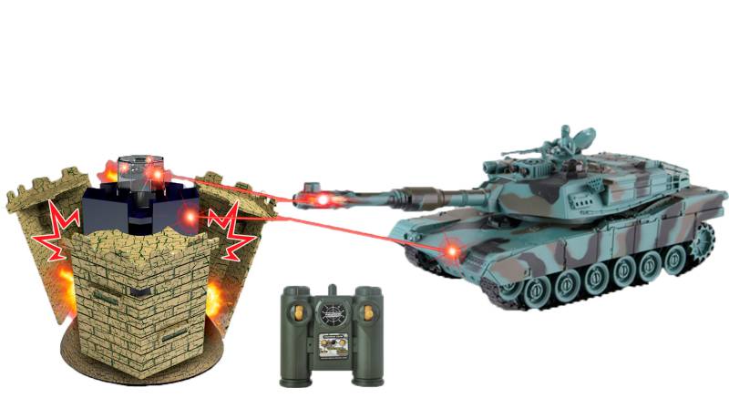 Usa M1a2 Fjernstyret Tank 1:28 Vs Fort 27mhz - Zegan