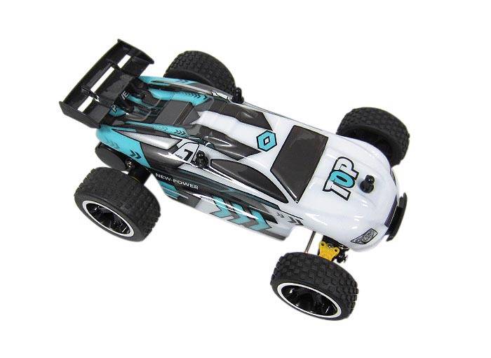 High Speed Fjernstyret Truggy 1:18 2.4g, Hvid/Blå - Megaleg