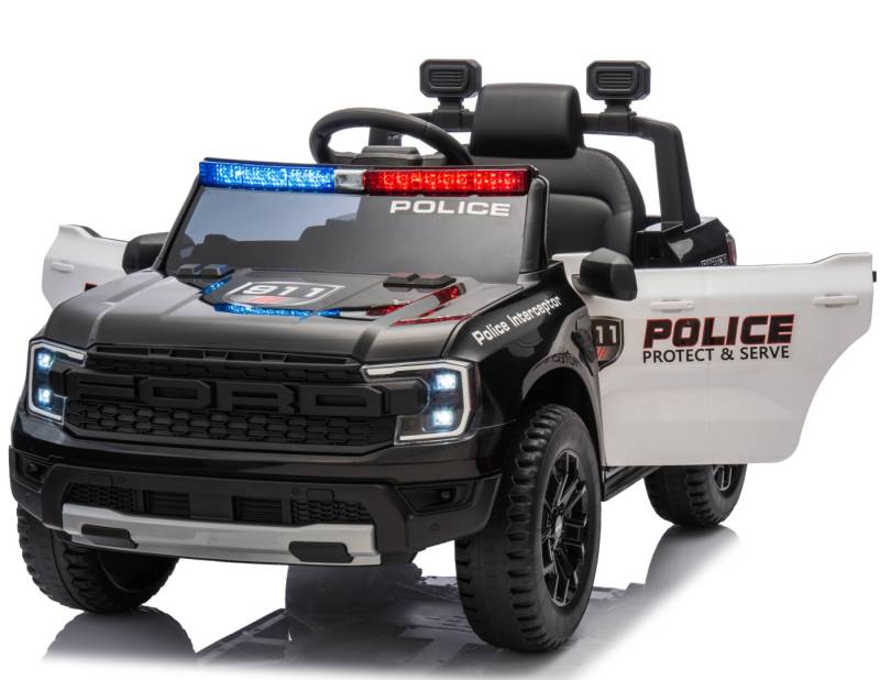 Ford Ranger Raptor Politi Elbil 10,8v M/Gummihjul Og Lædersæde - Megaleg