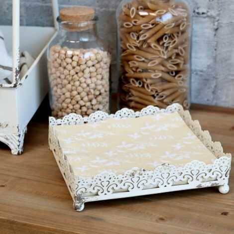 Serviet Holder Til Bordet I Hvid - Creme - Chic Antique