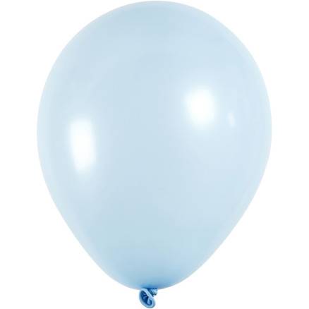 Balloner, Runde, Diam. 23 Cm, Lyseblå, 10stk./ 1 Pk. - Diverse