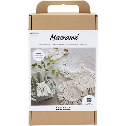 Diy Kit Macramé, Borddekoration, Off White, 1 Pk. - Diverse