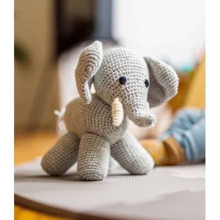 Manfreds Elefant Af Milla Billa  -  Garnpakke Til Manfreds Elefant Str. 20cm - Rito Krea