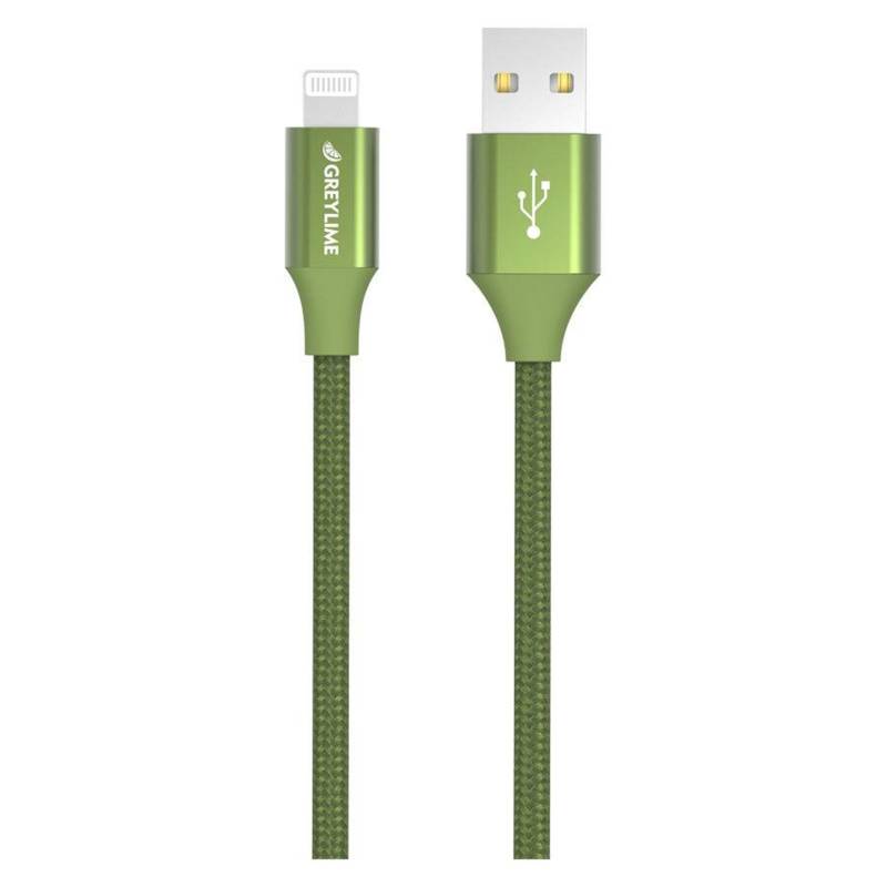 Greylime Braided Usb-A Til Mfi Lightning Kabel Grøn 1 M