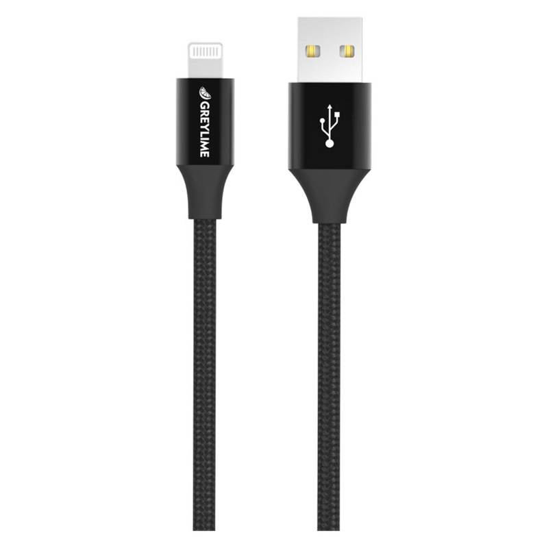 Greylime Braided Usb-A Til Mfi Lightning Kabel Sort 1 M