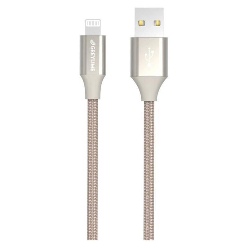 Greylime Braided Usb-A Til Mfi Lightning Kabel Beige 2 M