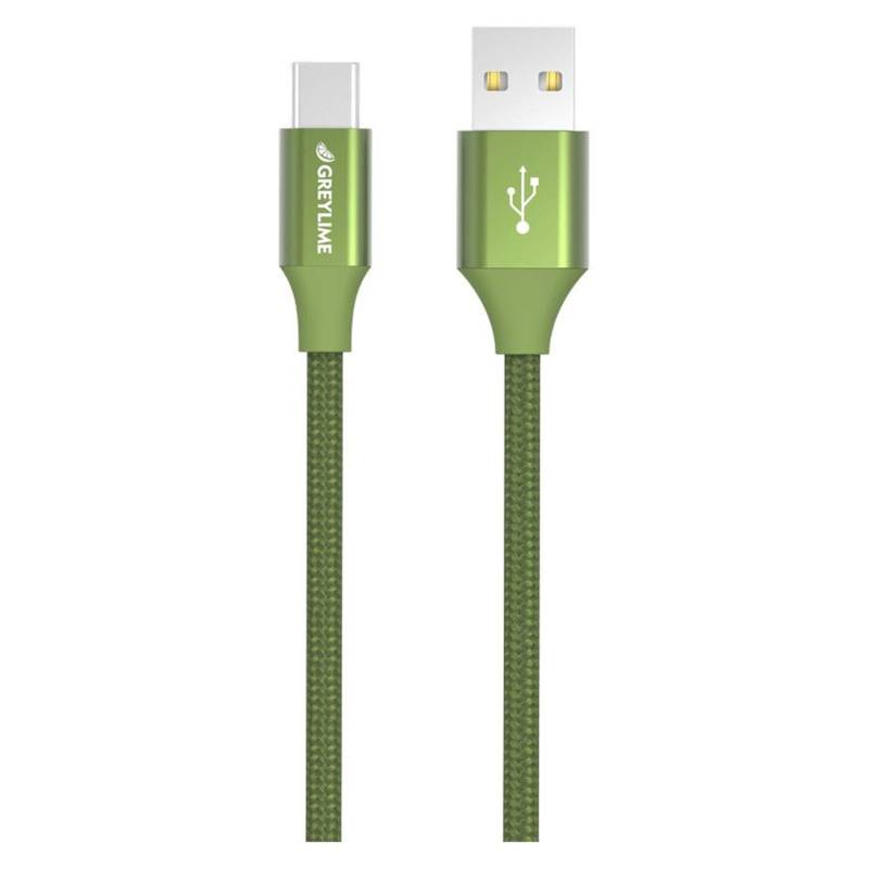 Greylime Braided Usb-A Til Usb-C Kabel Grøn 1 M