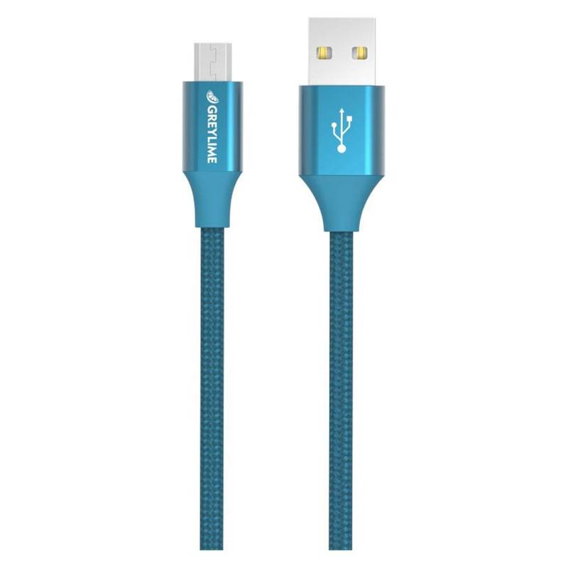 Greylime Braided Usb-A Til Micro Usb Kabel Blå 1m