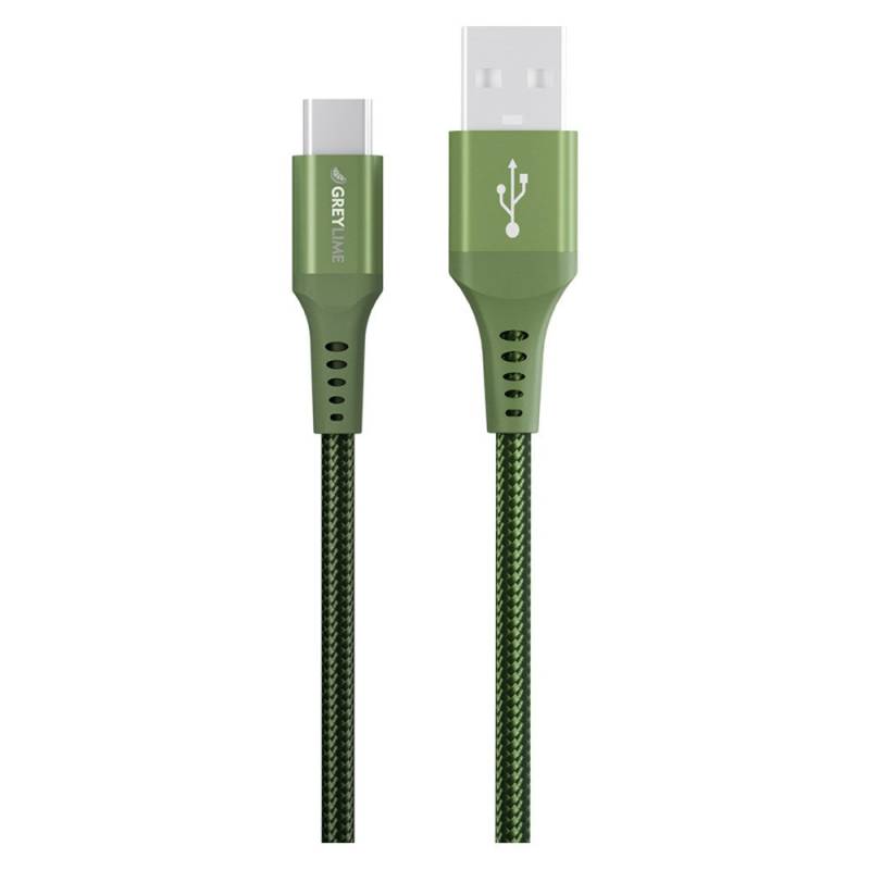 Greylime Braided Usb-A Til Usb-C Kabel Grøn, 0,5 M