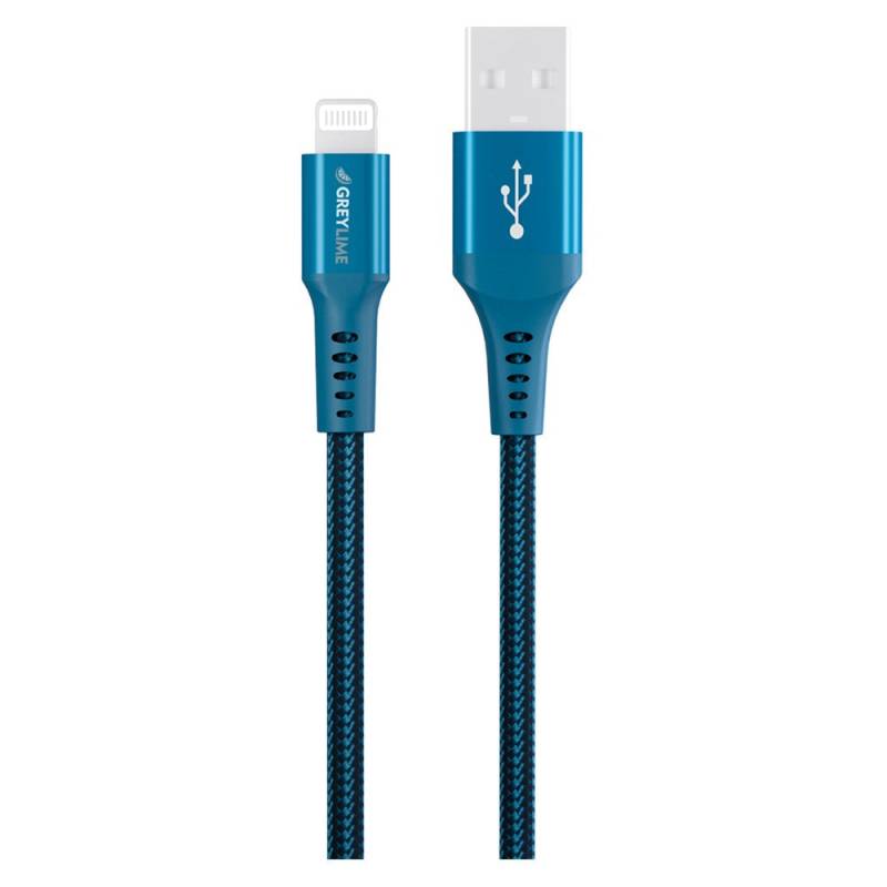 Greylime Braided Usb-A Til Lightning Kabel Blå, 0,5 M