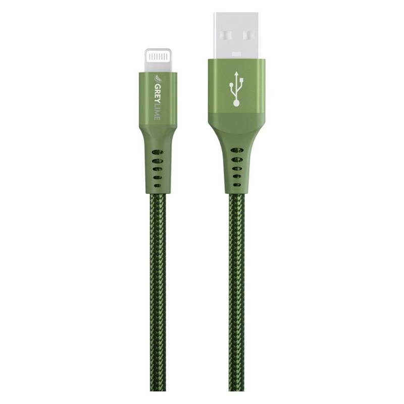 Greylime Braided Usb-A Til Lightning Kabel Grøn, 3 M
