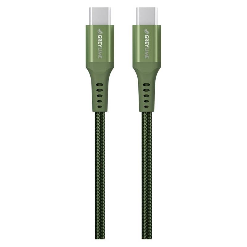 Greylime Braided Usb-C Til Usb-C 60w Kabel Grøn, 3 M