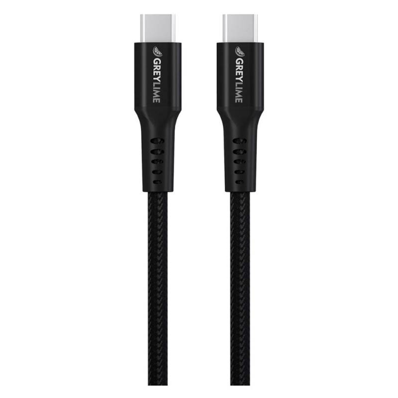 Greylime Braided Usb-C Til Usb-C 60w Kabel Sort, 3 M