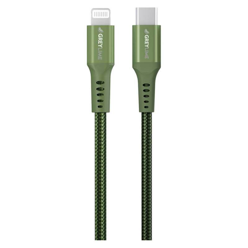 Greylime Braided Usb-C Til Lightning Kabel Grøn, 0,5 M