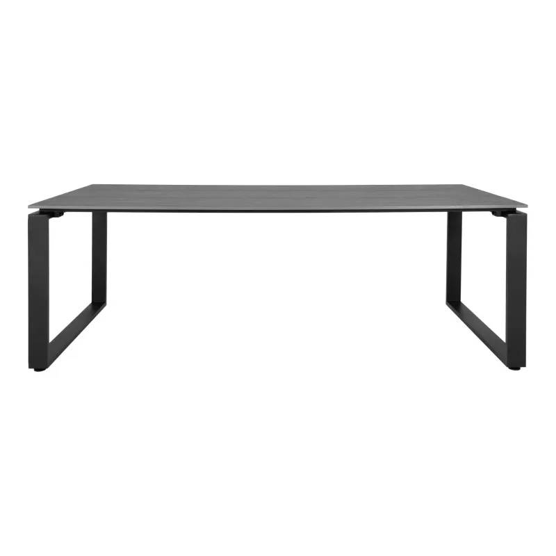 Havebord Havebord Med Bordplade I Grå Nonwood Og Sorte Ben 210x100 Cm - 7501022 - Homeshop