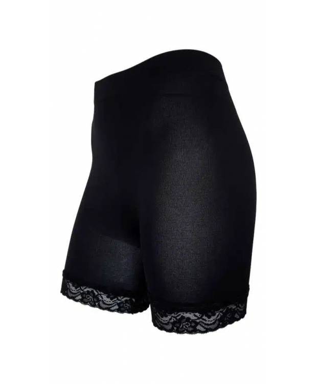 Festival Microfiber Shorts I Sort Med Blondekant Til Kvinder