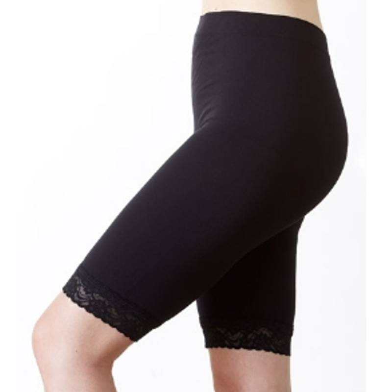 Festival Microfiber Shorts I Sort Med Blondekant Til Kvinder