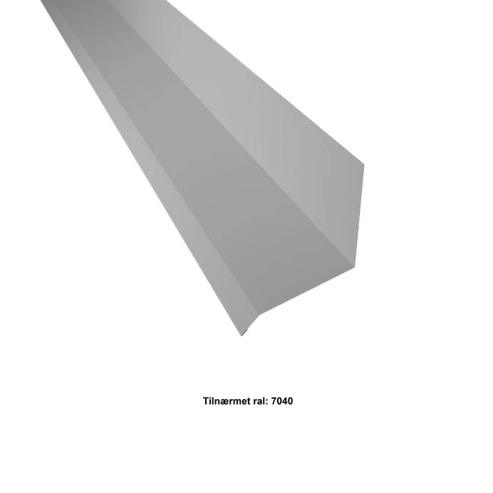 Inddækning Mod Mur U/Fuge Rille. 100-95-25x2000 Mm. - Lys Grå - 20 års Garanti (0,50) - Profilmetal A/S