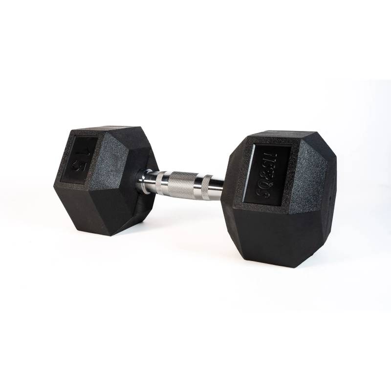 Sq&sn Hexagon Håndvægt (15 Kg) Med Forkromet Greb. Udstyr Til Crossfit Træning, Styrketræning Og Funktionel Træning