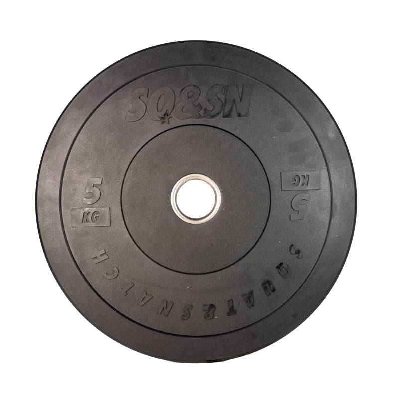 Sq&sn Bumper Plate Vægtskive (5 Kg) I Sort. Udstyr Til Styrketræning, Vægtløftning Og Crossfit Træning