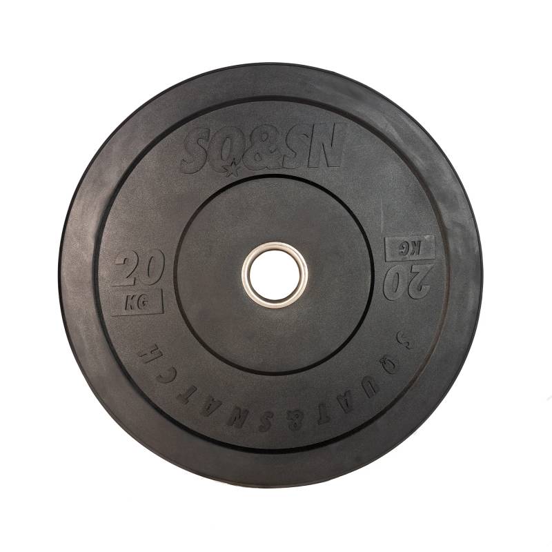 Sq&sn Bumper Plate Vægtskive (20 Kg) I Sort. Udstyr Til Styrketræning, Vægtløftning Og Crossfit Træning