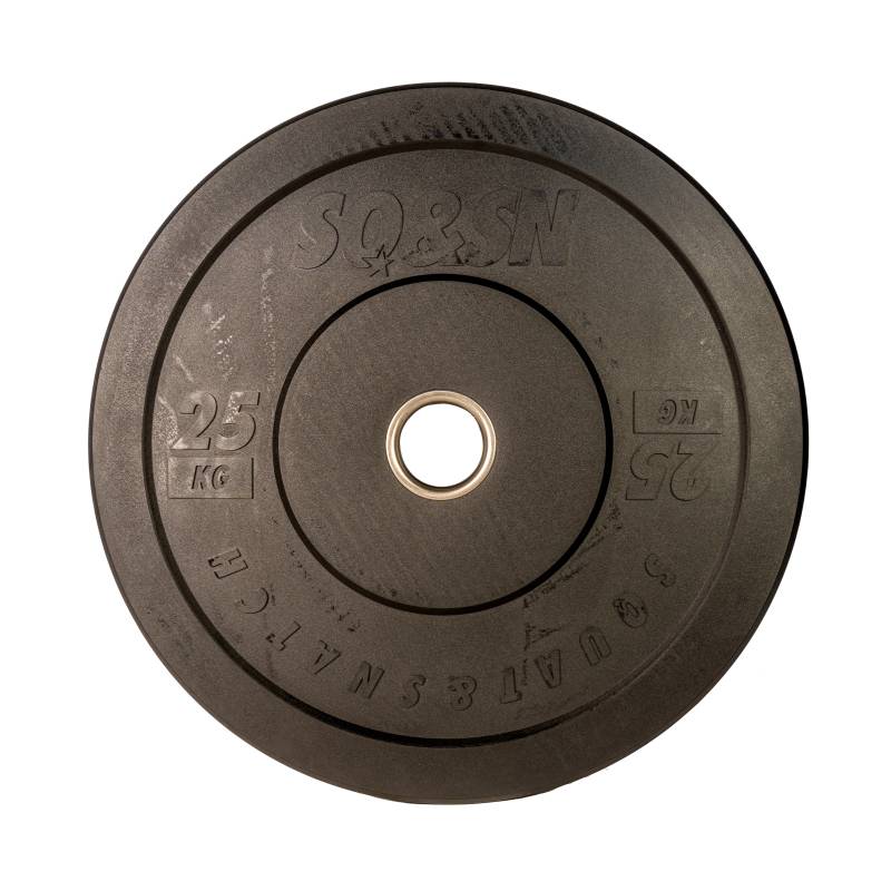 Sq&sn Bumper Plate Vægtskive (25 Kg) I Sort. Udstyr Til Styrketræning, Vægtløftning Og Crossfit Træning
