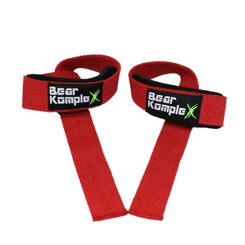 Bear Komplex Lifting Straps Rød - Neopren Straps Af Holdbar Kvalitet. Crossfit Udstyr, Til Vægtløftning Og Styrketræning