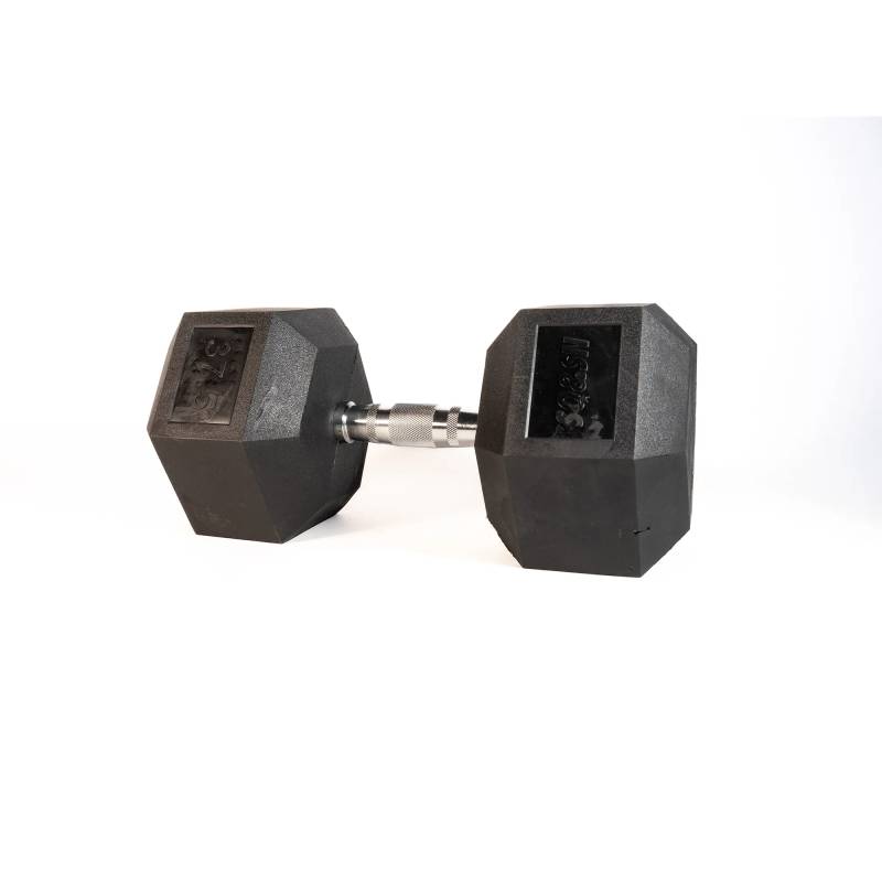 Sq&sn Hexagon Håndvægt (37,5 Kg) Med Forkromet Greb. Udstyr Til Crossfit Træning, Styrketræning Og Funktionel Træning